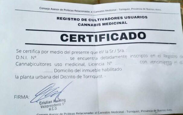 certificado cannabis argentina
